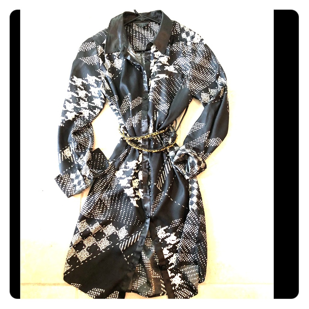 Guess button up silk dress